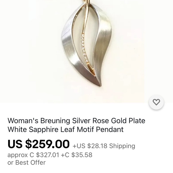 Breuning leaf pendant necklace - Picture 3 of 4